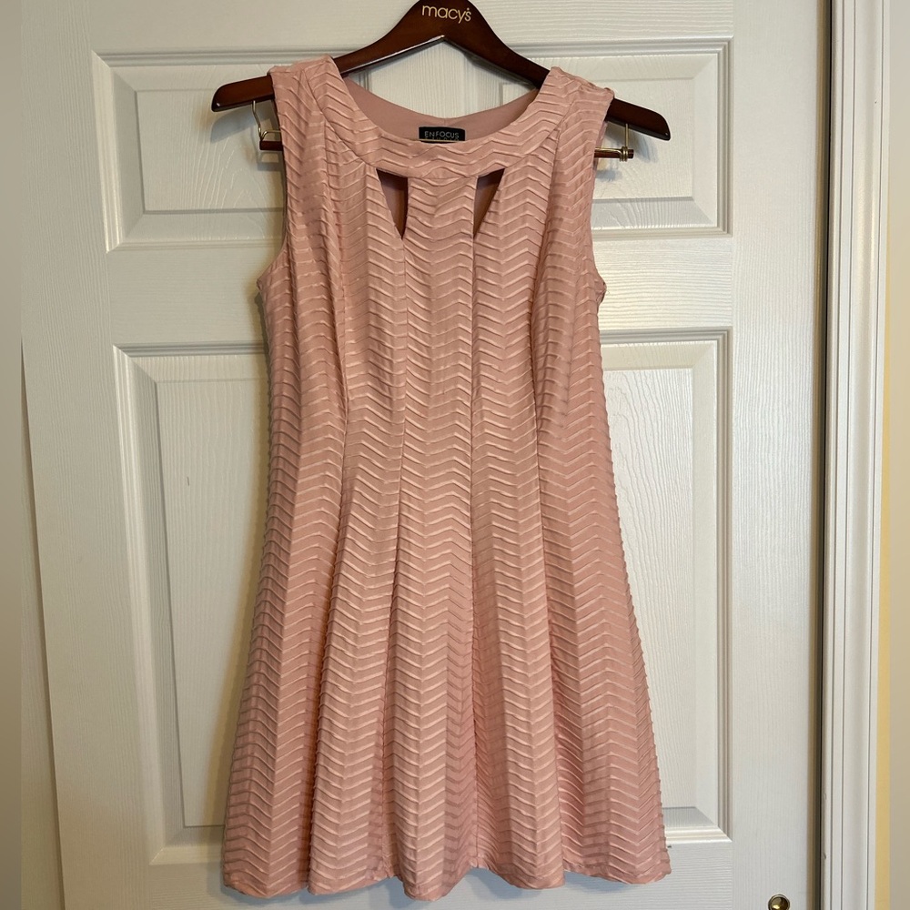 Textured Baby Doll Cutout Sleeveless Dress